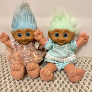 1991 Treasure Trolls Blue and Green Hair